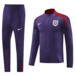 24-25 England purple with red half zipper training tracksuit