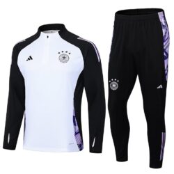 24-25 Germany white with black half zipper training tracksuit