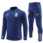 24-25 Italy color blue half zipper training tracksuit
