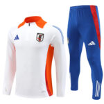 24-25 Japan white with orange and blue half zipper training tracksuit