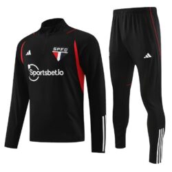 23-24 Sao Paulo black half zipper sweater tracksuit