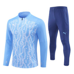 24-25 Man City camo light blue half zipper training tracksuit