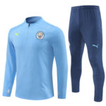 24-25 Man City light blue with embossing half zipper training tracksuit