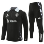 24-25 Manud black with gray half zipper training tracksuit