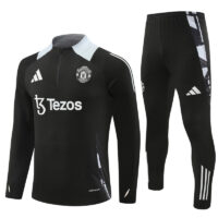 24-25 Manud black with gray half zipper training tracksuit