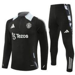 24-25 Manud black with gray half zipper training tracksuit