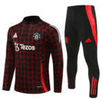 24-25 Manud black with red half zipper training tracksuit