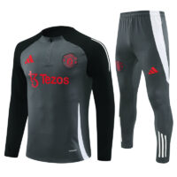 24-25 Manud dark gray with black arm half zipper training tracksuit 24-25 Manud dark gray with black arm half zipper training tracksuit