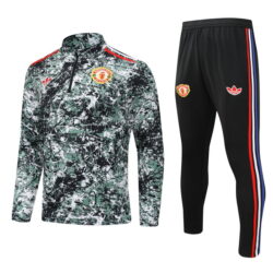 24-25 Manud green half zipper training tracksuit