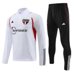 23-24 Sao Paulo white half zipper sweater tracksuit