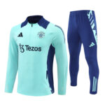 24-25 Manud light blue with navy blue half zipper training tracksuit