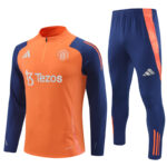24-25 Manud orange with navy blue half zipper training tracksuit