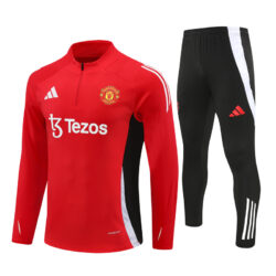 24-25 Manud red with black half zipper training tracksuit