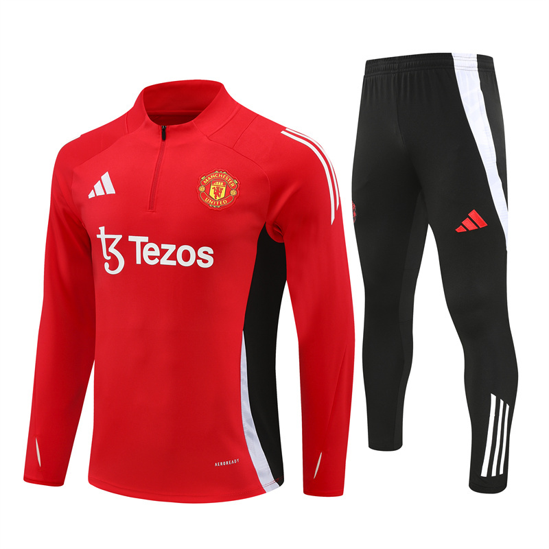 24-25 Manud red with black half zipper training tracksuit 24-25 Manud red with black half zipper training tracksuit