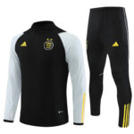 23-24 Algeria black with white half zipper sweater tracksuit