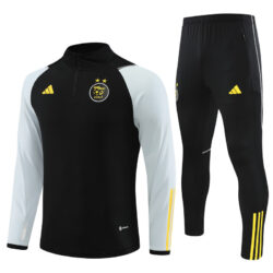 23-24 Algeria black with white half zipper sweater tracksuit