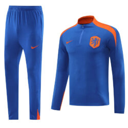 24-25 Netherlands color blue with orange half zipper training tracksuit