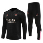 24-25 PS G Jrdan black with embossing half zipper training tracksuit