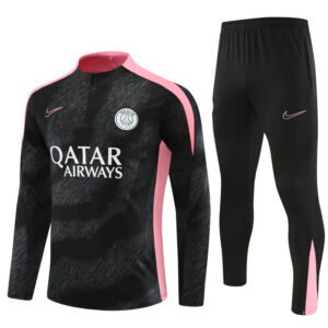24-25 PS G camouflage black with pink half zipper training tracksuit