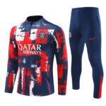 24-25 PS G camouflage navy blue with red half zipper training tracksuit