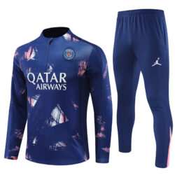 24-25 PS G navy blue with pink half zipper training tracksuit