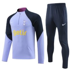 23-24 Tottenham purple with navy blue half zipper sweater tracksuit