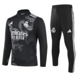 24-25 Real Madrid black with dragon half zipper training tracksuit