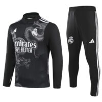 24-25 Real Madrid black with dragon half zipper training tracksuit