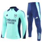 24-25 Arsenal lake blue with navy blue half zipper training tracksuit