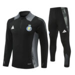 24-25 Riyadh black with gray stripe half zipper sweater tracksuit