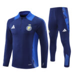 24-25 Riyadh navy blue stripe half zipper sweater tracksuit