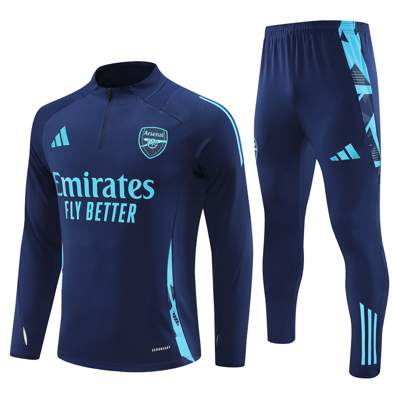 24-25 Arsenal navy blue half zipper training tracksuit