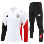 25-26 Ajax white with black and red stripe half zipper sweater tracksuit