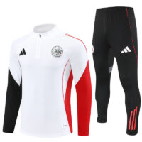 25-26 Ajax white with black and red stripe half zipper sweater tracksuit