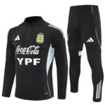 25-26 Argentina black with white stripe half zipper sweater tracksuit