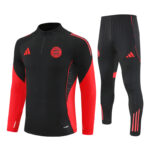 25-26 Bayern black with red half zipper sweater tracksuit