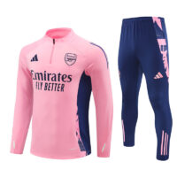 24-25 Arsenal pink with blue half zipper training tracksuit