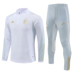 23-24 Algeria white with gray half zipper sweater tracksuit