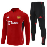 25-26 Manud red half zipper sweater tracksuit