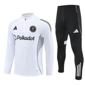 25-26 Miami white half zipper sweater tracksuit