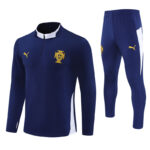 25-26 Portugal navy blue with white half zipper sweater tracksuit