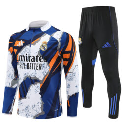 25-26 Real Madrid camo yellow, white and blue half zipper sweater tracksuit