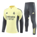 25-26 Real Madrid green with dark gray half zipper sweater tracksuit