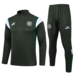B750# 23-24 Man City dark green half zipper sweater tracksuit