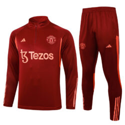 B754# 23-24 Manud dark red half zipper sweater tracksuit