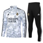 B768# 23-24 Real Madrid white with dragon half zipper training tracksuit