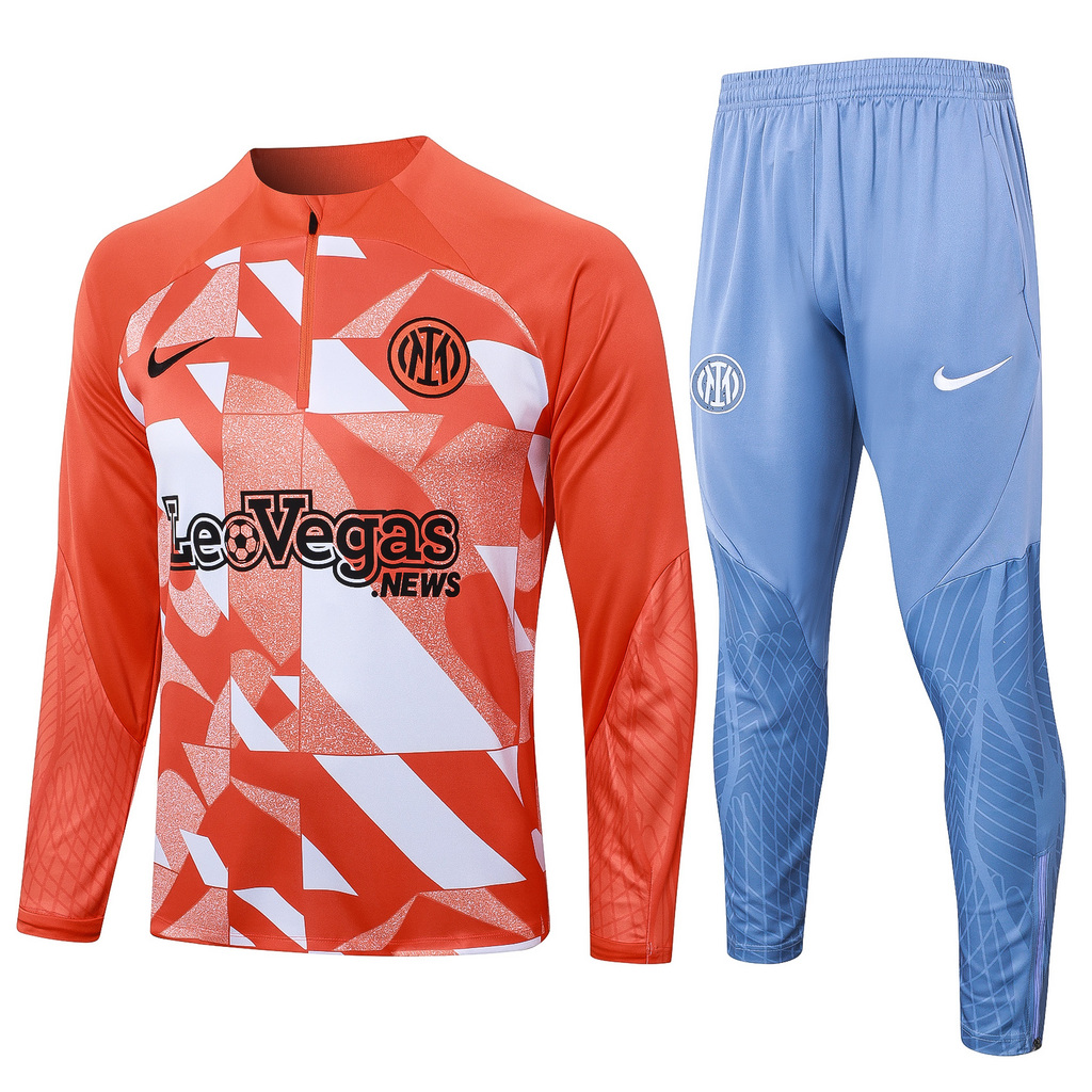 B825# 24-25 Inter orange with white half zipper training tracksuit B825# 24-25 Inter orange with white half zipper training tracksuit