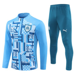 24-25 Marseille camo light blue half zipper training tracksuit