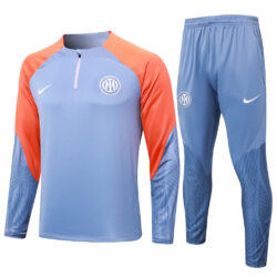 B826# 24-25 Inter light gray with orange half zipper training tracksuit