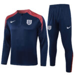 B831# 24-25 England navy blue with red half zipper training tracksuit